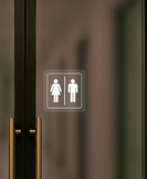 Nálepka wc toalety priehľadná pieskovaná 8 x 8 cm