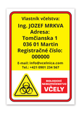 Tabuľa včelnica označenie včelnice A4