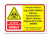 Tabuľa na včelnicu označenie pre včelára