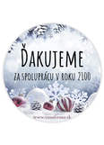 Vianočná nálepka poďakovanie za spoluprácu kruh 6 x 6 cm