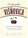 Etiketa nálepka višňovica  - 100 ks akciové balenie