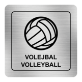 Nálepka volejbal strieborná štruktúrovaná 8 x 8 cm