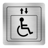 Nálepka výťah invalidi strieborná štruktúrovaná 8 x 8 cm