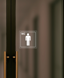 Nálepka wc muži priehľadná pieskovaná 8 x 8 cm