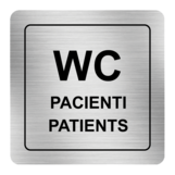 Nálepka wc pacienti strieborná štruktúrovaná 8 x 8 cm