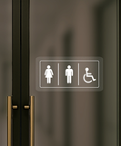 Nálepka wc toalety priehľadná pieskovaná 16 x 8 cm