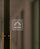 Nálepka wellness priehľadná pieskovaná 8 x 8 cm