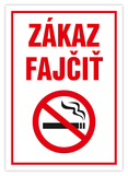 Tabuľka zákaz fajčiť 10,5 x 14,8 cm (A6) plast 3 mm