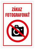 Samolepka zákaz fotografovať A6