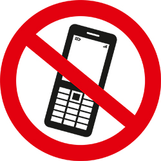 Nálepka zákaz používania telefonických zariadení 10x10 cm