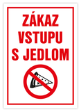 Samolepka zákaz vstupu s jedlom A6 100 ks - veľkoobchod